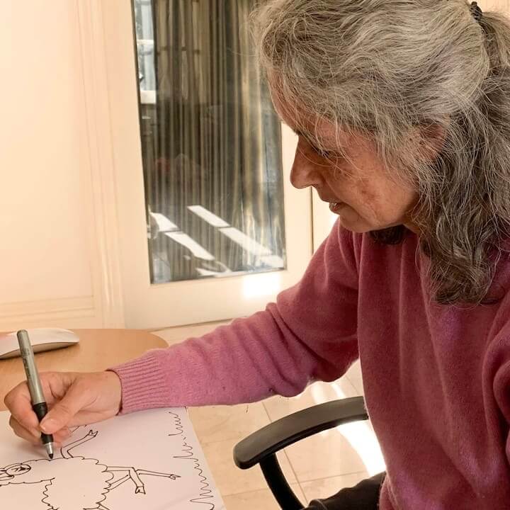 home Online experience Adrawable Animals Noeline drawing Llama team building